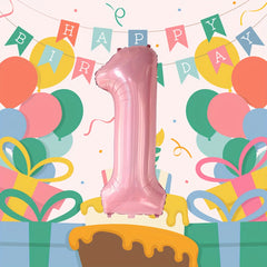 32" Pink Number Aluminum Film Balloon Party Decoration