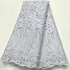 African Silk Lace Glitter French Embroidery Tulle for Wedding