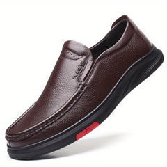 Men's Leather Loafer Lightweight Slip On Flat Shoes