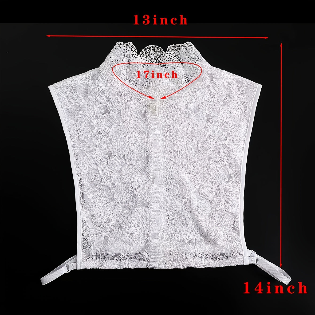Lace Embroidery False Collar Detachable Half Collar for Women's Suits