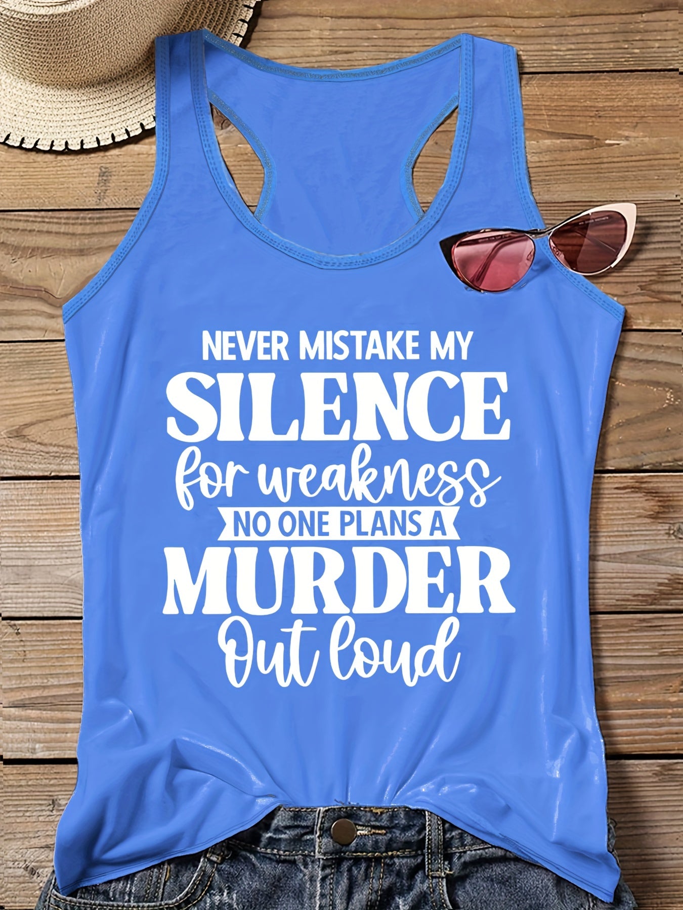 Women's Slogan Print Vest Top