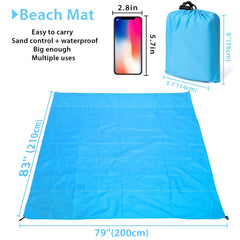 Oversized Sand Proof Beach Blanket 210x200 - Outdoor Picnic Mat for Travel