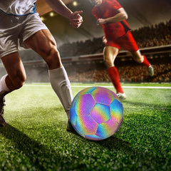 Reflective Soccer Ball Size 5 Durable Football for Indoor & Outdoor Training