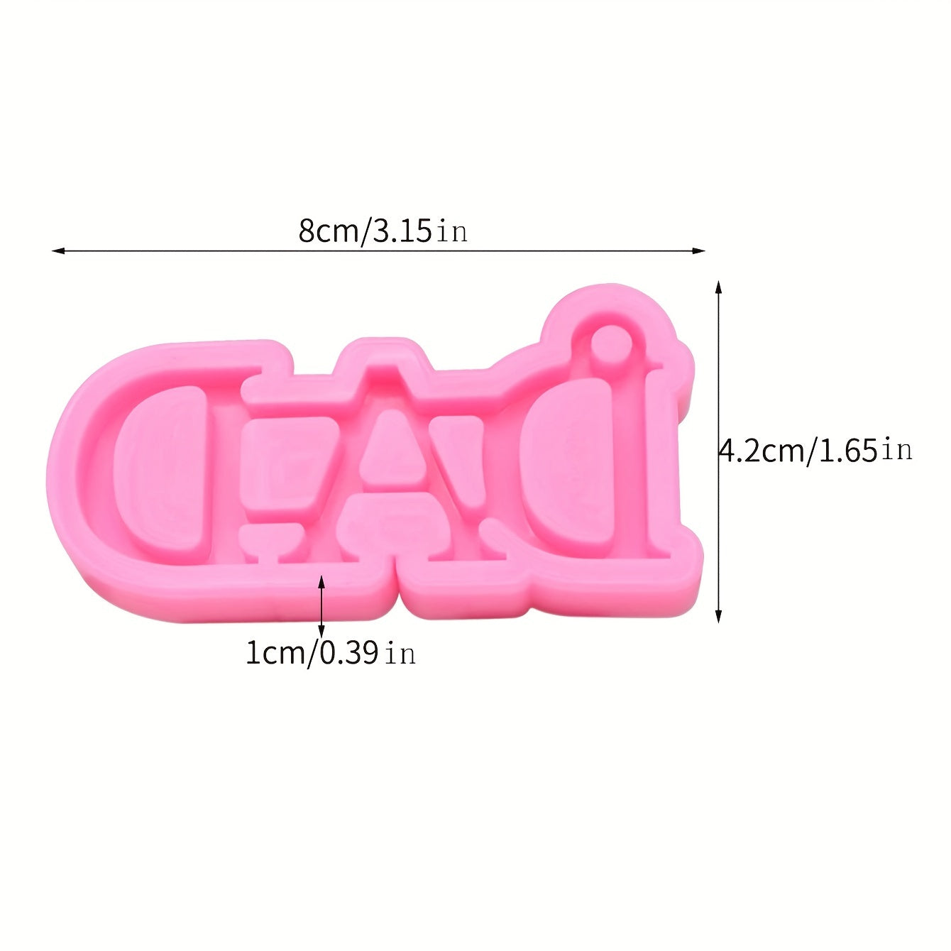 Dad Word Keychain Silicone Mold Father's Gift Epoxy Resin DIY Crafts