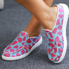 Pink Spot Flat Mules Sneakers Slip-On Canvas Shoes