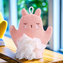 Double Sided Bath Glove Towel Soft Rubbing Mud for Bathing