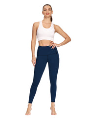 Women's Solid Yoga Pants Side Pockets Four Sides Stretch Leggings