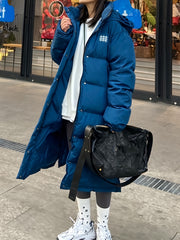 Over the Knee Puffer Jacket Warm Hooded Women's Clothing