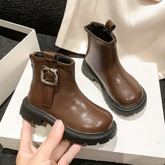 Casual Solid Zipper Boots for Girls