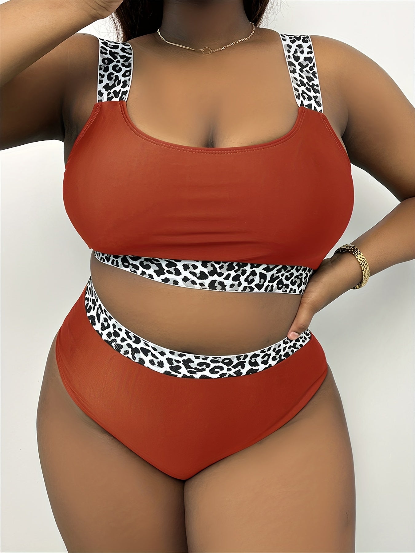 Leopard Cami Top & Panty Swimsuit Set