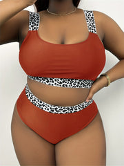 Leopard Cami Top & Panty Swimsuit Set