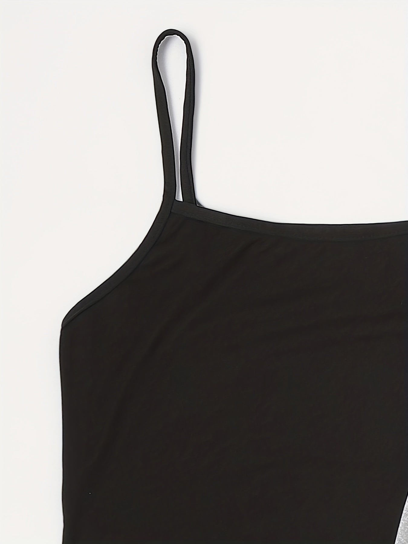 2pcs Solid Cami Tops Crew Neck Women's Lingerie