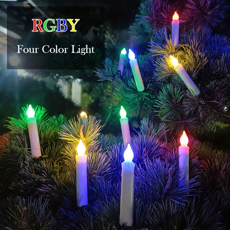 12 LEDs Christmas Candle Lights Outdoor Decorative Candle Lamps