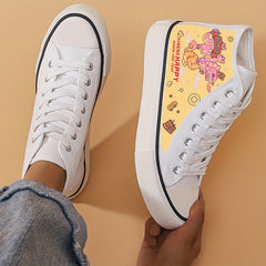 High Top Dragon Pattern Skate Shoes for Girls