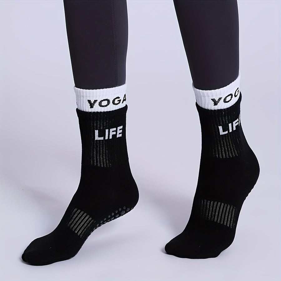 Contrast Non-slip Sporty Yoga Socks for Indoor & Outdoor