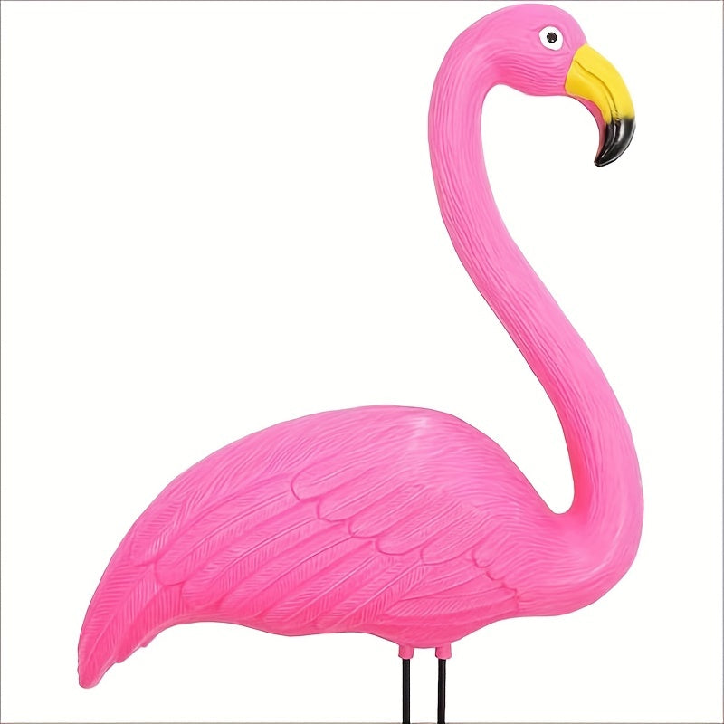 2pcs Bright Pink Flamingo Yard Ornament Garden Statue Party Decor