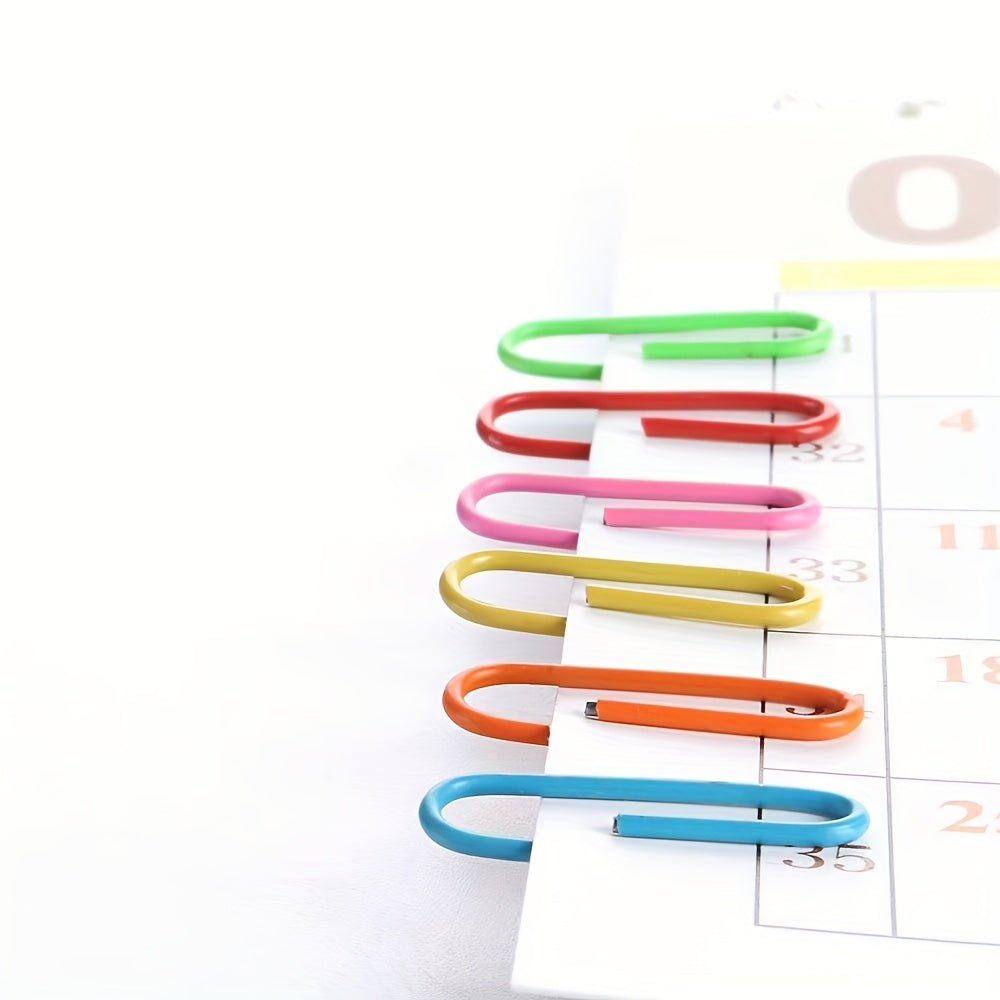 160pcs Colored Paper Clips Boxed Office Stationery Paper Clips