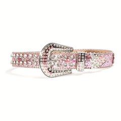 Men's Rhinestone Belt - PU Leather Punk Style