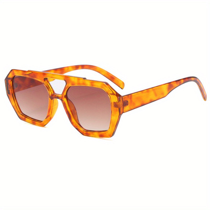 Men's Large Frame Polygon Sunglasses Retro Ocean Film Eyewear