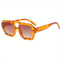 Men's Large Frame Polygon Sunglasses Retro Ocean Film Eyewear