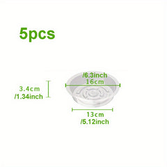 5pcs Plant Saucer Drip Trays Clear Water Plate Dish Indoor Outdoor Garden