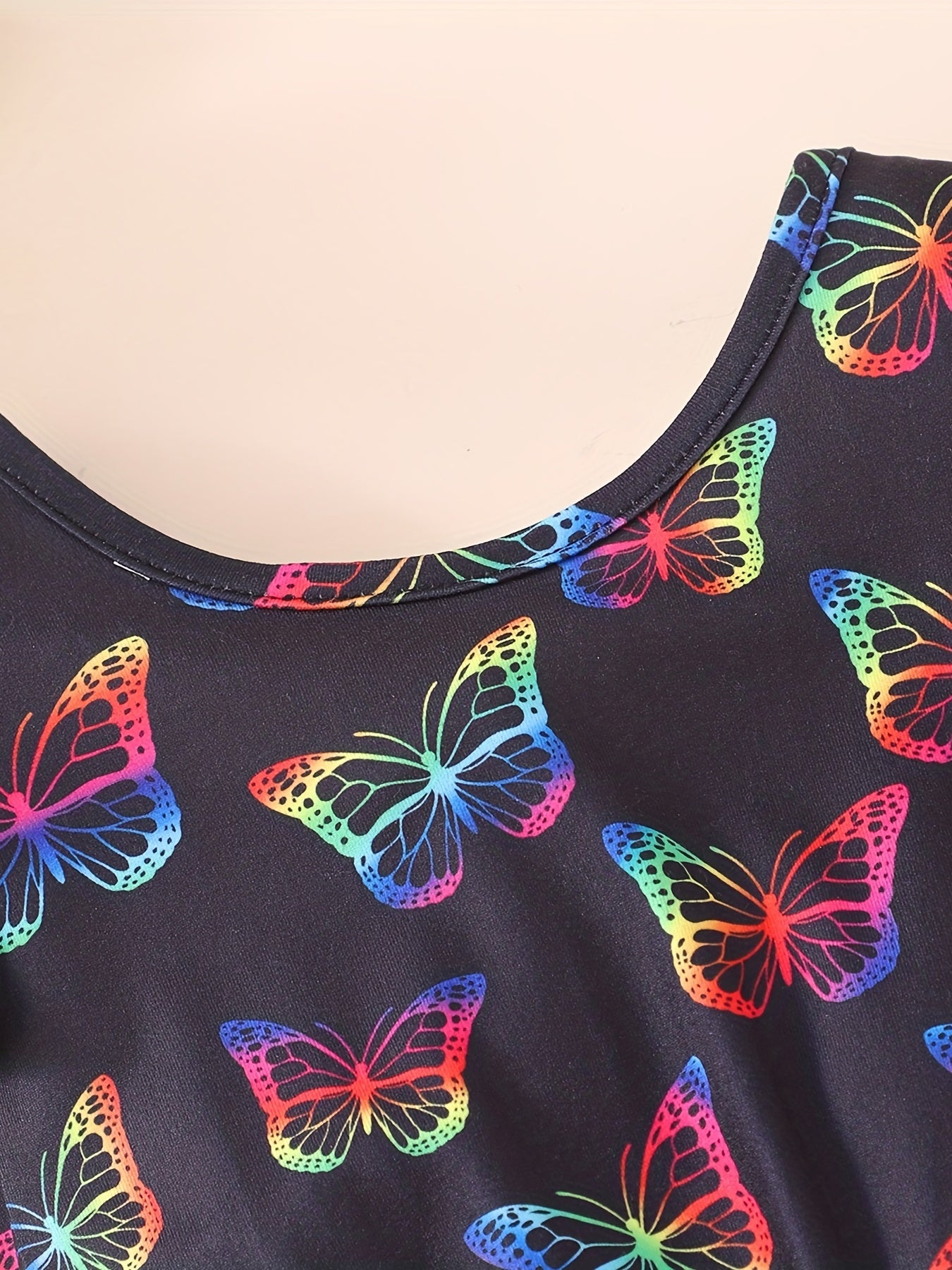 Toddler Kids Butterfly Graphic Backless Jumpsuit