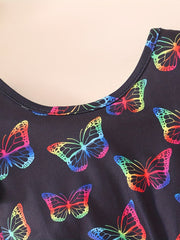 Toddler Kids Butterfly Graphic Backless Jumpsuit