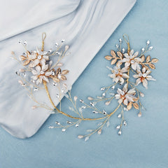 Flower Charm Crystal Hair Band Bridal Wedding Headband Accessory