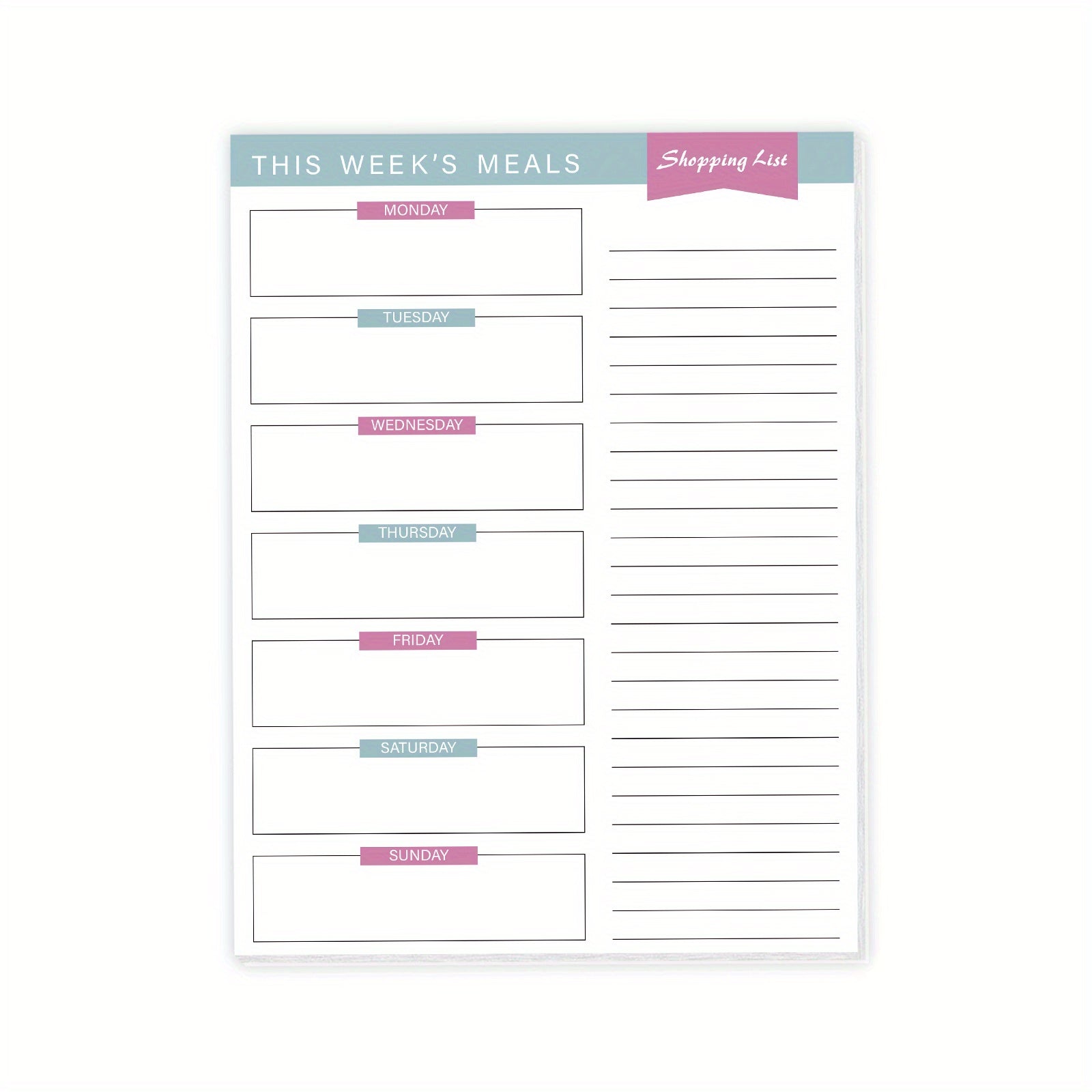 Meal Planner Notepad for Refrigerator - 52 Sheets Magnetic Organizer