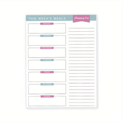 Meal Planner Notepad for Refrigerator - 52 Sheets Magnetic Organizer