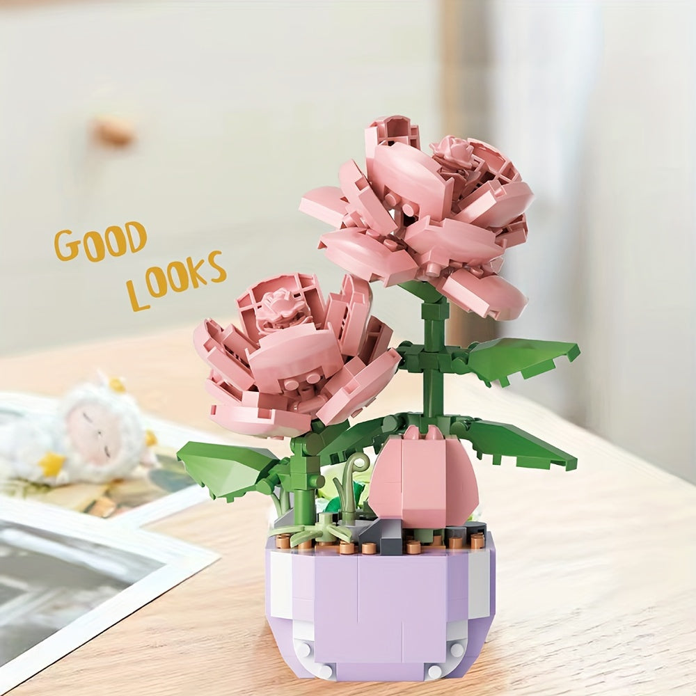 Educational Building Blocks Toys Birthday Party Year Gift Decoration Potted