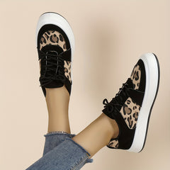 Leopard Print Skate Shoes Low Top Sports Sneakers