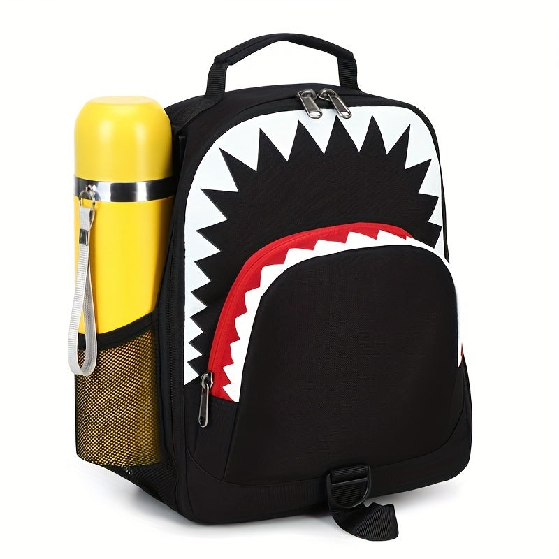 Cartoon Shark Lunch Bag Insulated Portable Bag for Picnic Camping