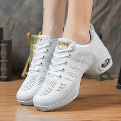 Breathable Mesh Mid Heel Dance Shoes for Women