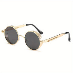 Men's Vintage Driving Goggles Round Frame Sunglasses