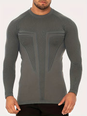 Men's Quick Drying Long Sleeve Shirt - Crew Neck Sweat Absorbing Undershirts