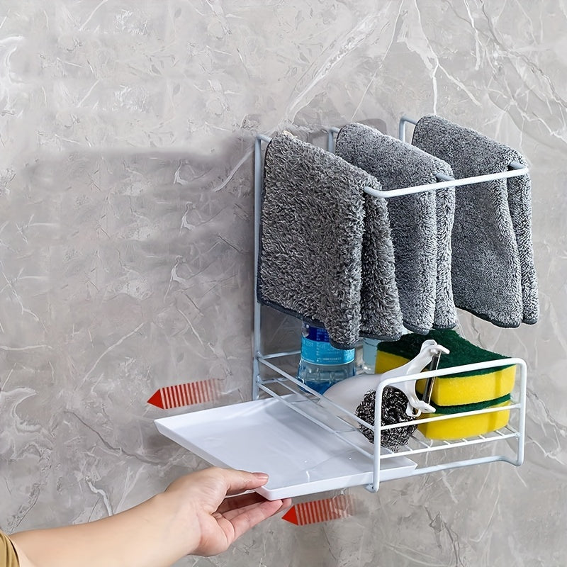 Kitchen Sponge Drain Rack Wall Mounted Storage Rack