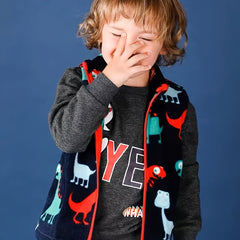 Boys Dinosaur Fleece Vest Jacket for Autumn/Winter