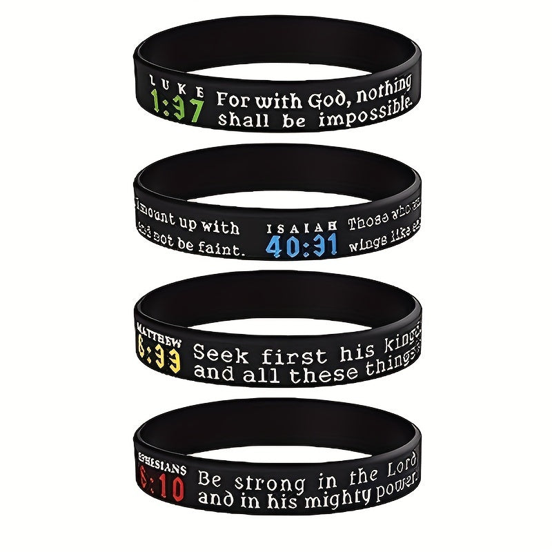 Religious Silicone Bracelet Bible Verse Wristband