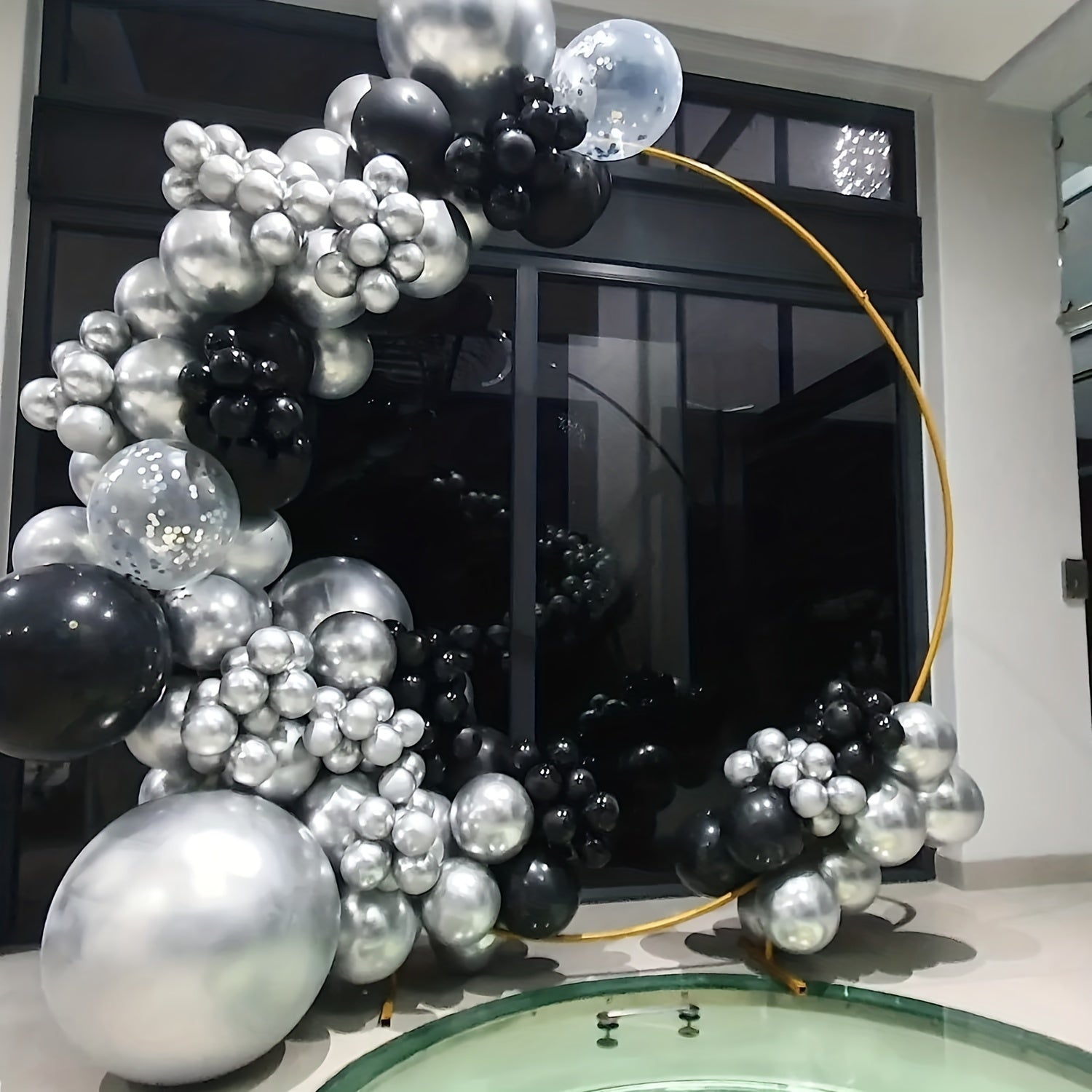 Silvery Balloons Garland Arch Kit - Graduation Birthday Anniversary Decor