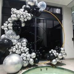 Silvery Balloons Garland Arch Kit - Graduation Birthday Anniversary Decor