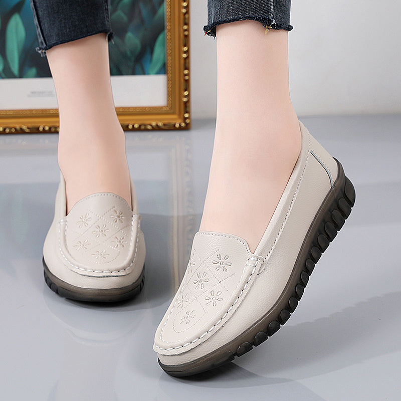 Women's Low Wedge Loafers Lightweight Non Slip Comfortable Slip On Shoes