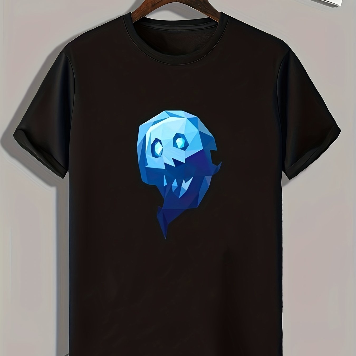 Spooky Pattern Print Men's Graphic T-shirt for Summer