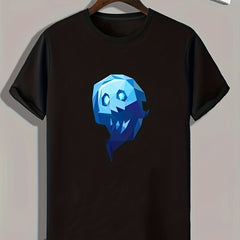 Spooky Pattern Print Men's Graphic T-shirt for Summer