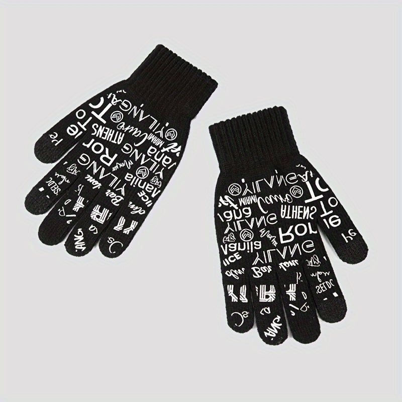 Warm Knitted Touch Screen Gloves Windproof Motorcycle Gloves