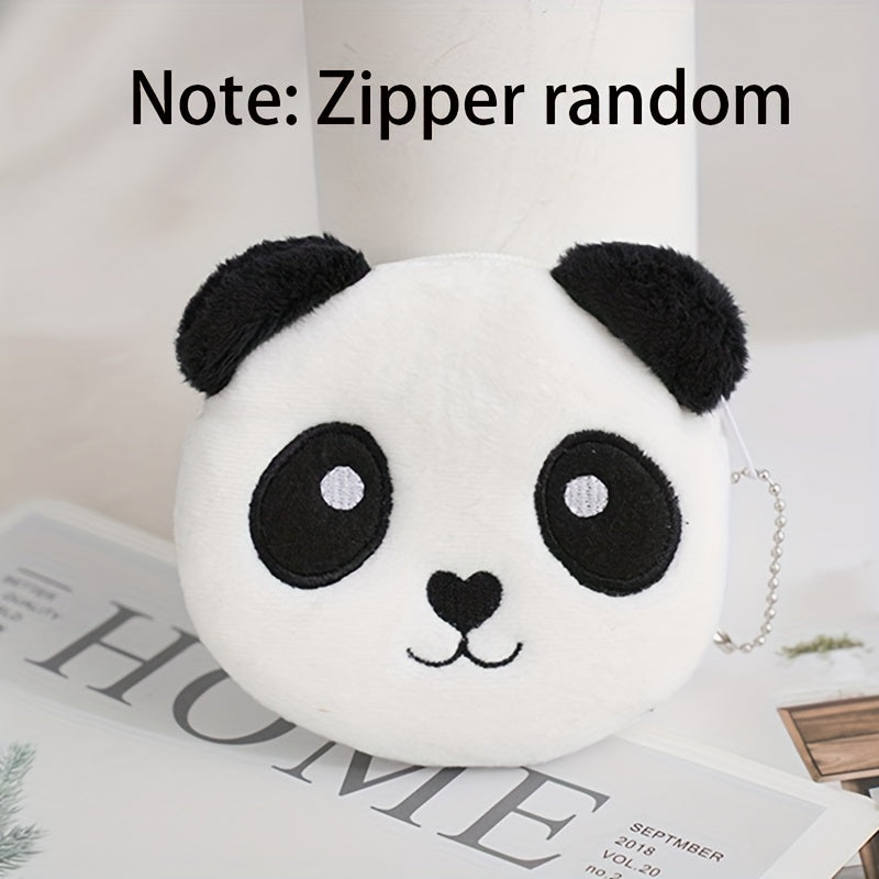 Kids Cartoon Animal Plush Coin Purse & Card Bag, Birthday Gift