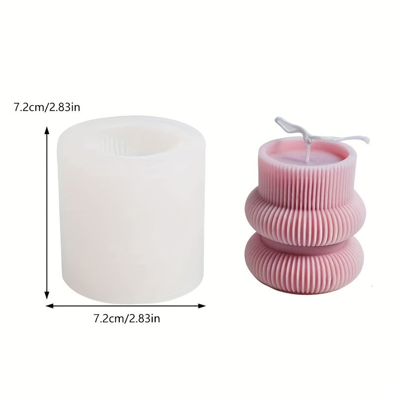 Geometric Stripe Cylindrical Silicone Mold DIY Aromatherapy Candle Mold