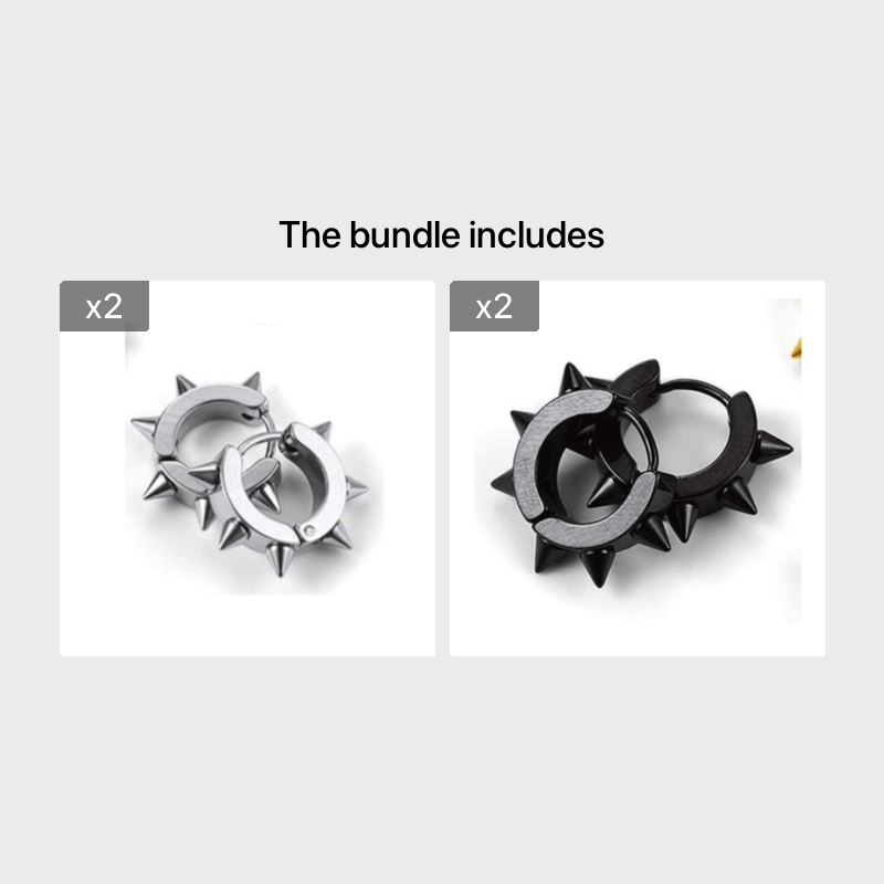 Barbed Titanium Steel Earrings Piercing Hoop Ear Cuffs