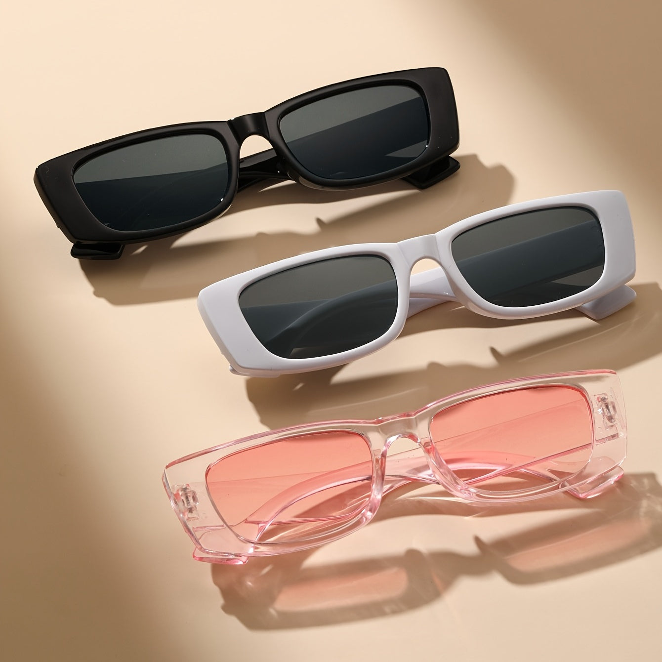 Y2K Rectangle Sunglasses UV400 Sun Shades for Driving Beach Travel