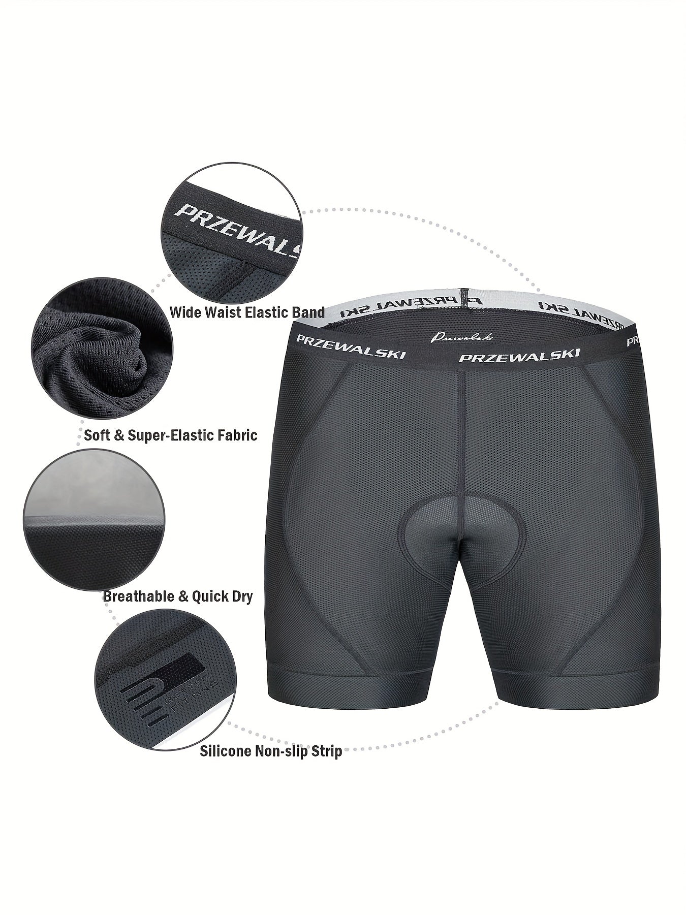 Men's Cycling Underwear Shorts with Padded Cushioning